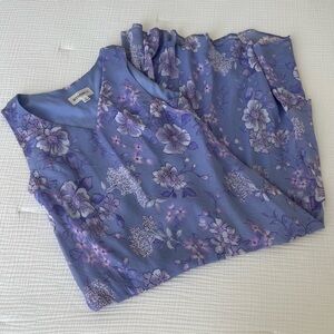 Vintage purple floral midi dress